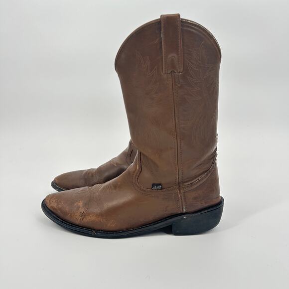 Justin Cowboy Boots Mens Size 13 EE Brown‎ Leather Mid Calf Western Made In USA main image 7